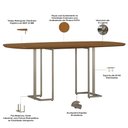 Ver imagem 3 de Mesa de Jantar 6 Lugares Retangular Orgânico 180cm Pés Industrial Alina N01 Cinamomo Champanhe - Lya