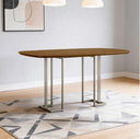 Ver imagem 5 de Mesa de Jantar 6 Lugares Retangular Orgânico 180cm Pés Industrial Alina N01 Cinamomo Champanhe - Lya
