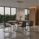 Ver imagem 2 de Mesa de Jantar 6 Lugares Retangular Orgânico 180cm Pés Industrial Alina N01 Cinamomo Champanhe - Lya
