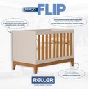 Ver mais imagens de Guarda Roupa Infantil Flip 3 Portas com Berço Americano Flip Areia Acetinado Savana - Reller