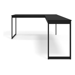 Mesa de Canto em L Escrivaninha Industrial para Escritório Magno Preta Total - 7