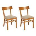 Ver imagem 2 de Cadeiras de Madeira Maciça Estofado Leka - Pizarro - 2un:mel/linho/cru