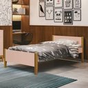 Ver imagem 4 de Cama Solteiro Simba com Colchão D33 Pés Amadeirado MDF Rosa Reller Móveis