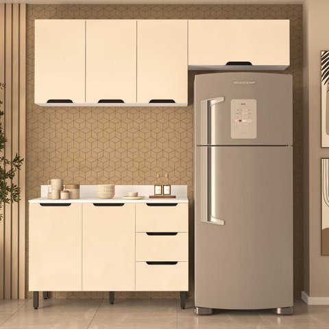 Armário de Cozinha Modulada 3 Peças 200cm com Tampo 250063 Meena Politorno