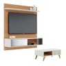 Conjunto Home para Tv e Mesa de Centro Osaka Off-white Freijo - 1