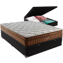 Ver imagem 1 de Cama Box Baú Preto e Colchão Anjos Star Pillow In Casal Anjos