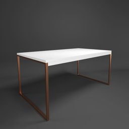 Mesa de Jantar Retangular 4 Lugares Branca com Cobre Industrial Estilo Vintage 120x90cm - 6