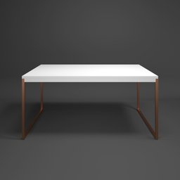Mesa de Jantar Retangular 4 Lugares Branca com Cobre Industrial Estilo Vintage 120x90cm - 1