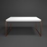 Mesa de Jantar Retangular 4 Lugares Branca com Cobre Industrial Estilo Vintage 120x90cm - 1