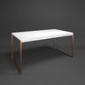 Mesa de Jantar Retangular 4 Lugares Branca com Cobre Industrial Estilo Vintage 120x90cm - 5
