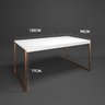 Mesa de Jantar Retangular 4 Lugares Branca com Cobre Industrial Estilo Vintage 120x90cm - 3