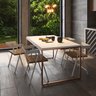 Mesa de Jantar Retangular 4 Lugares Branca com Cobre Industrial Estilo Vintage 120x90cm - 2