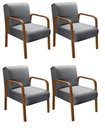 Ver imagem 1 de Kit 4 Poltronas Anita Cor:Linho Cinza 320