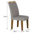Ver imagem 2 de Cadeira para Mesa de Jantar Larissa New Mdf Kit 2 Peças Freijó Linho Cinza - Leifer Móveis