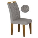 Ver imagem 4 de Cadeira para Mesa de Jantar Larissa New Mdf Kit 2 Peças Freijó Linho Cinza - Leifer Móveis
