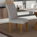 Ver imagem 5 de Cadeira para Mesa de Jantar Larissa New Mdf Kit 2 Peças Freijó Linho Cinza - Leifer Móveis