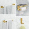 Kit Acessório para Banheiro Dourado 4 Peças Suporte Celular - 1