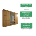 Ver imagem 3 de Guarda Roupa Casal com Espelho 3 Portas 6 Gavetas Los Angeles D'Doro Cinamomo
