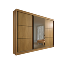 Ver imagem 1 de Guarda Roupa Casal com Espelho 3 Portas 6 Gavetas Los Angeles D'Doro Cinamomo