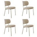 Ver imagem 2 de Conjunto 04 Cadeiras de Jantar Blake Tecido Boucle Est.Champanhe