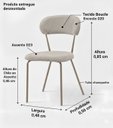 Ver imagem 3 de 2 Cadeiras de Jantar Pés Champanhe Tecido Bouclé Off White