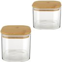 Ver imagem 1 de Dois Potes de Borolisicato com Tampa de Bambu 750 e 900ml Utensilios do Chef