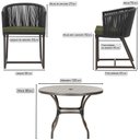 Ver imagem 2 de Mesa com 6 Cadeiras de Jantar Roma 120cm e Noronha em Alumínio Marrom Corda Náutica Estofado 13 Tram