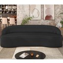 Ver imagem 2 de Sofá 3 Lugares Curvo Sala de Estar Living Lótus D02 Corino Preto 210 cm C-05 - Lyam Decor