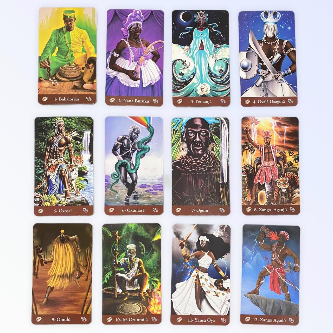 Baralho Tarot dos Oríxás 22 cartas plastificado com manual Mandala Esotérica