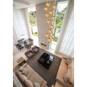 Ver imagem 7 de Pendente Moderno Dourado 60cm Pé Direito Alto Sala Escada Arevo Iluminação 82dr12 Vidro Âmbar