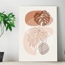 Placa Decorativa Abstrato Floral Minimalista Marrom-30X45Cm - 1