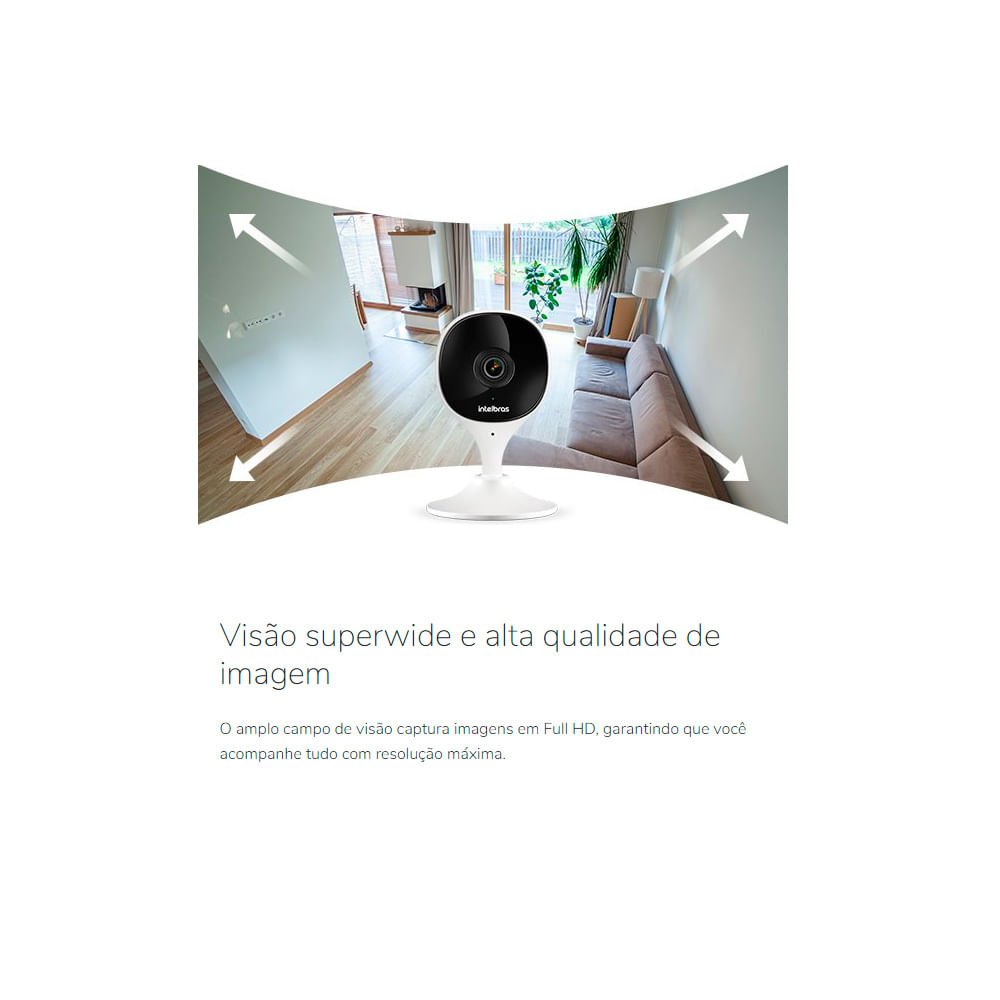 Câmera interna IP Wifi Inteligente Intelbras FullHD IMX Branca - 10