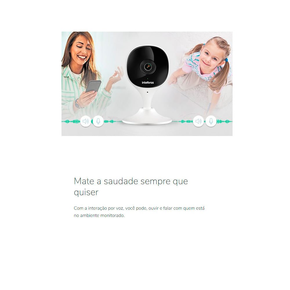 Câmera interna IP Wifi Inteligente Intelbras FullHD IMX Branca - 9