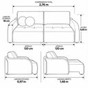 Ver imagem 4 de Sofá Cama Casal Retrátil e Reclinável 5 Lugares Bicolor Névoa / Grafite Uruguai 276cm