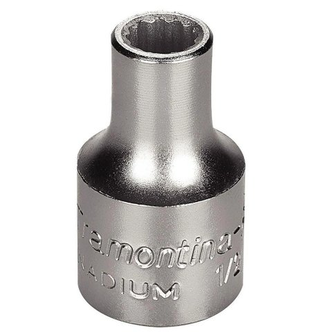 Soquete Estriado com Encaixe 1-2 x 5-16 Sistema Hyper Drive Aco Cromo Vanadio Tramontina