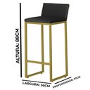 Ver imagem 4 de Kit 2 Banquetas Alta C/ Encosto e Apoio de Pés Courino Área Gourmet Base Dourada - Twdecora