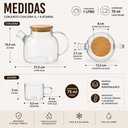Ver imagem 2 de Kit Jogo de Chá Cosy com Chaleira Vidro Borossilicato Transparente 1L e 4 Unidades 75ml Yeet