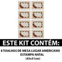 Ver imagem 2 de Jogo Toalha de Mesa Lugar Americano 8 Peças Algodão Estampa Natal Dohler