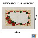 Ver imagem 3 de Jogo Toalha de Mesa Lugar Americano 8 Peças Algodão Estampa Natal Dohler