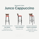 Ver imagem 3 de Kit 6 Banquetas 80cm para Balcão Ilha Bancada Área Gourmet Encosto em Junco Banco Itagold