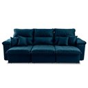 Ver imagem 5 de Sofá Retrátil/Reclinável Trento 2,30m Suede Velut Azul c/ Molas no Assento - King House