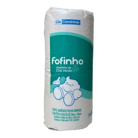 Papel Higiênico Fofinho Simples 05 Pct C/4 Rolos Cha Verde