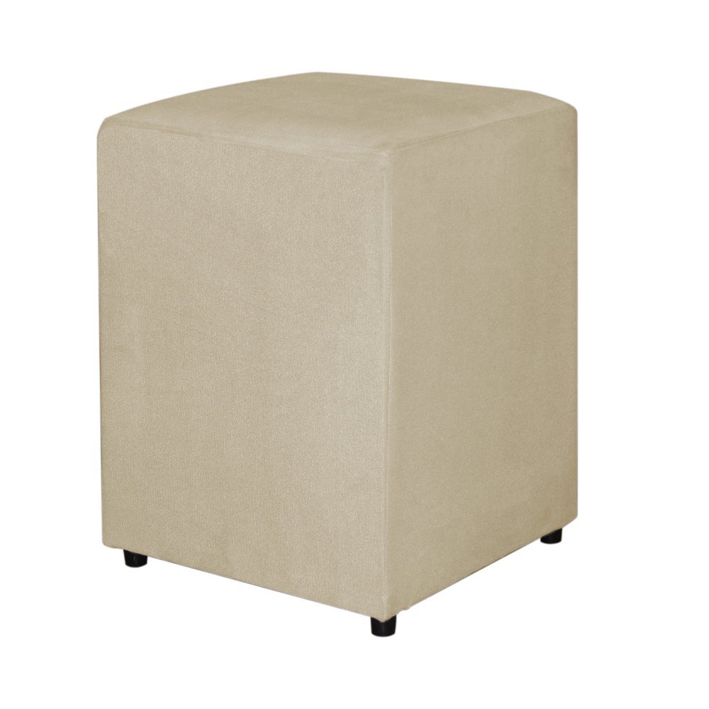 Puff Quadrado Bege - Vallisa Decor