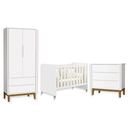 Ver imagem 2 de Quarto de Bebê Berço Evolution + Guarda Roupa Classic + Cômoda 3 Gavetas Classic Branco Fosco