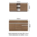 Ver imagem 3 de Cozinha Compacta Madesa Glamy 150001 com Armário e Balcão (Com Tampo) Rustic Cor:Rustic