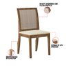 Kit 04 Cadeiras Cindy Veludo Bege Base de Madeira Castanho - D'Rossi DRossi - 4