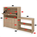 Ver imagem 4 de Sapateira Organizadora com Banco 2 Portas Milano - Hanover