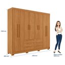 Ver imagem 5 de Guarda Roupa Casal Paranavai 8 Portas 6 Gavetas Cinamomo - Santos Andirá