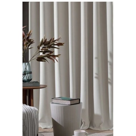 Cortina Corta Luz Tecido Liso Areia 4,20 X 2,80m com Ilhos