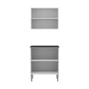 Ver imagem 5 de Kit Aparador com Armário Aéreo 4 Portas 70cm Multimóveis MP1104 Branco